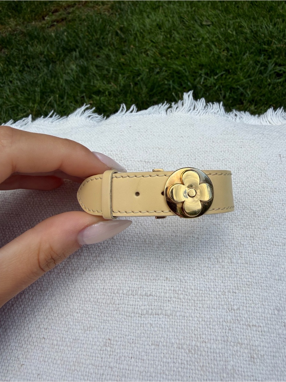 Louis Vuitton Monogram Embossed Leather Bracelet
